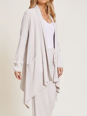 Barefoot Dreams Extra Lite Almond Waterfall Cardigan